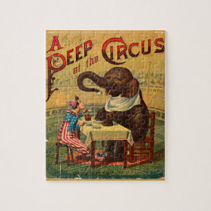Vintage Circus Illustration Alte Antike Kunst, Dic Puzzle