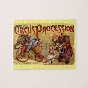 Vintage Circus Illustration Alte Antike Kunst, Dic Puzzle