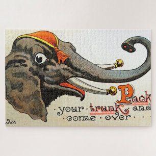 Vintage Circus Illustration Alte Antike Kunst, Dic Puzzle