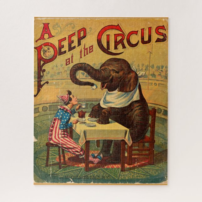 Vintage Circus Illustration Alte Antike Kunst, Dic Puzzle (Vertikal)