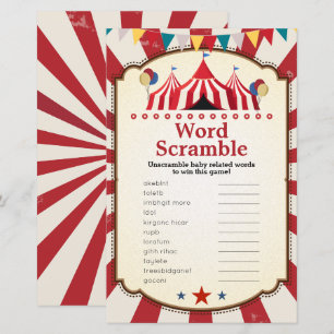 Vintage Circus Karneval Word Scramble Games