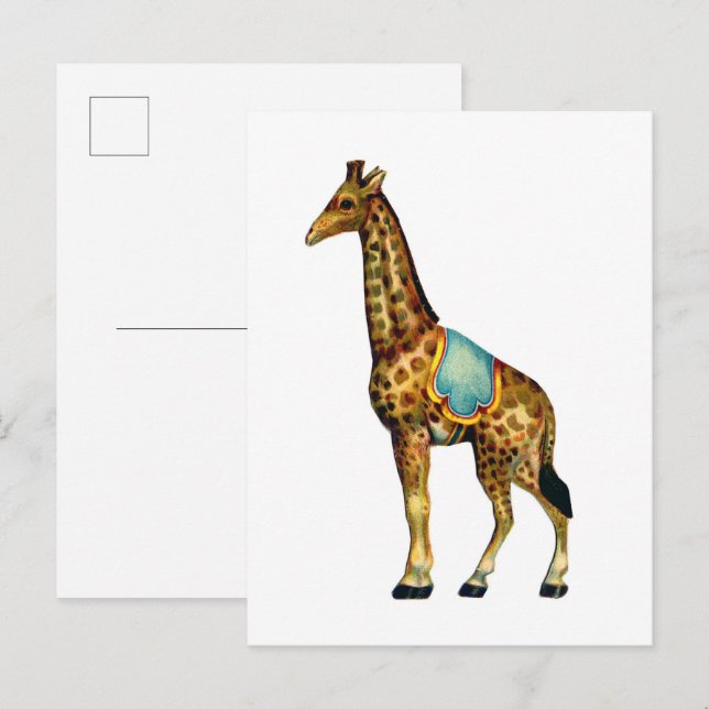 Vintage circus performing giraffe postkarte (Vorne/Hinten)
