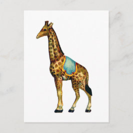 Vintage circus performing giraffe postkarte