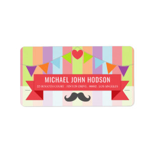 Vintage Circus Poster Children's Birthday Party Adressaufkleber