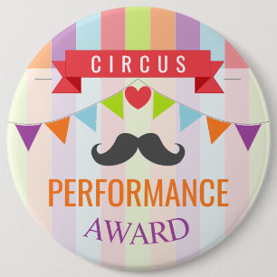 Vintage Circus Poster Children's Birthday Party Button