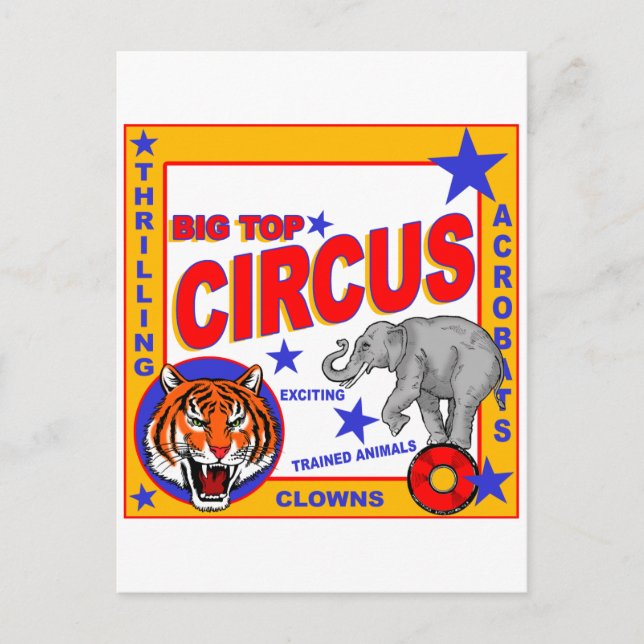 Vintage Circus Postkarte (Vorderseite)