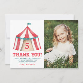 Vintage Circus tent Foto von Birthday Thank You Dankeskarte