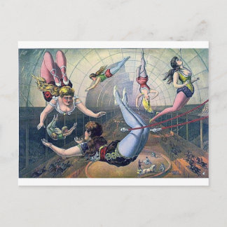 Vintage CIRCUS Trapezpferde Arena Postkarte