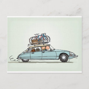 Vintage Citroën DS Postkarte