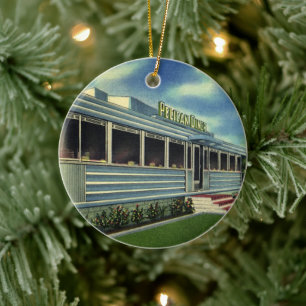 Vintage Classic 50er Retro-Restaurant Pelican Dine Keramik Ornament