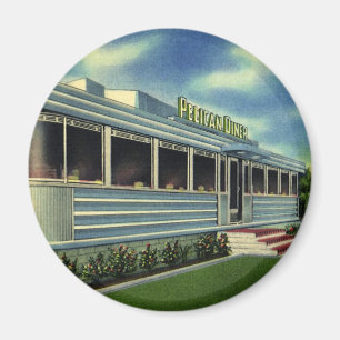 Vintage Classic 50er Retro-Restaurant Pelican Dine Magnet