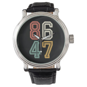 Vintage Classic 86 47 Anti Trump 2024 Anklage Armbanduhr