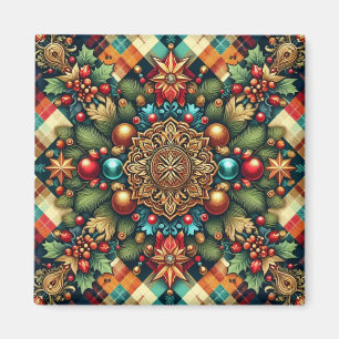 Vintage/Classic farbenfrohe Weihnachten Magnet
