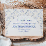 Vintage Classic Porcelain Blue Graduation Party Dankeskarte<br><div class="desc">An elegant graduation celebration design featuring a delicate blue toile floral border inspired by classic European porcelain and vintage botanical prints. The intricate florals frame a clean arched center panel, creating a refined and timeless composition that highlights the graduate’s name and event details beautifully. Soft blue tones against a crisp...</div>