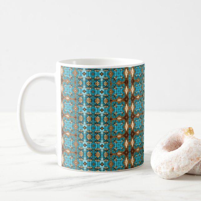 Vintage Classic Style Blue Shades Kaffeetasse (Mit Donut)