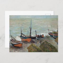 Vintage Claude Monet Fischerboote Postkarte