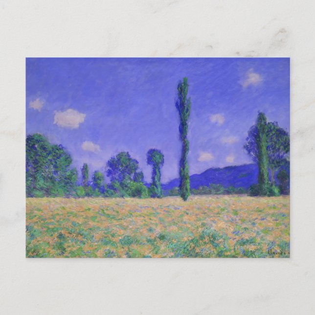 Vintage Claude Monet Mohnfeld Postkarte (Vorderseite)