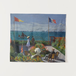Vintage Claude Monet Terrasse à Sainte-Adresse Wandteppich