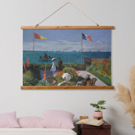 Vintage Claude Monet Terrasse eine Sainte-Adresse Wandteppich Mit Holzrahmen