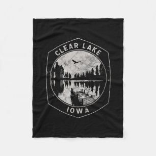 Vintage Clear Lake Iowa Outdoor-Urlaub Fleecedecke