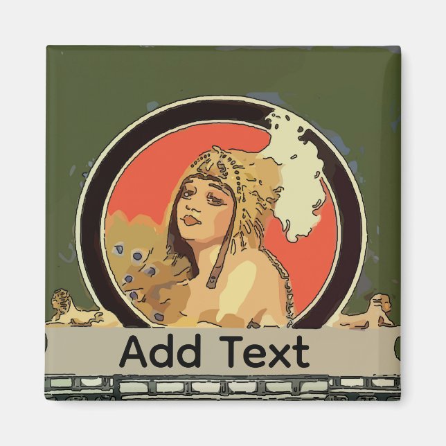 Vintage Cleopatra Text hinzufügen Magnet (Vorne)