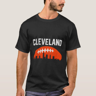 Vintage Cleveland Football Retro Cle City Skyline T-Shirt