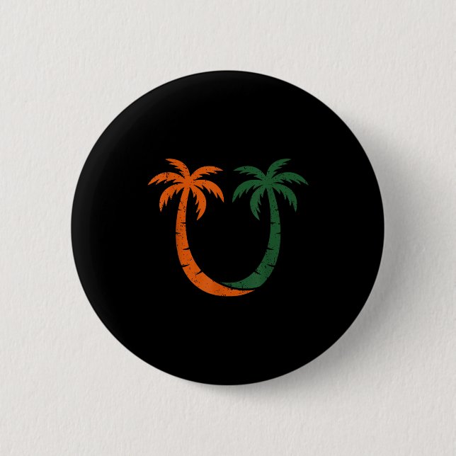 Vintage Clic 90er Miami Palmen Um  Button (Vorderseite)
