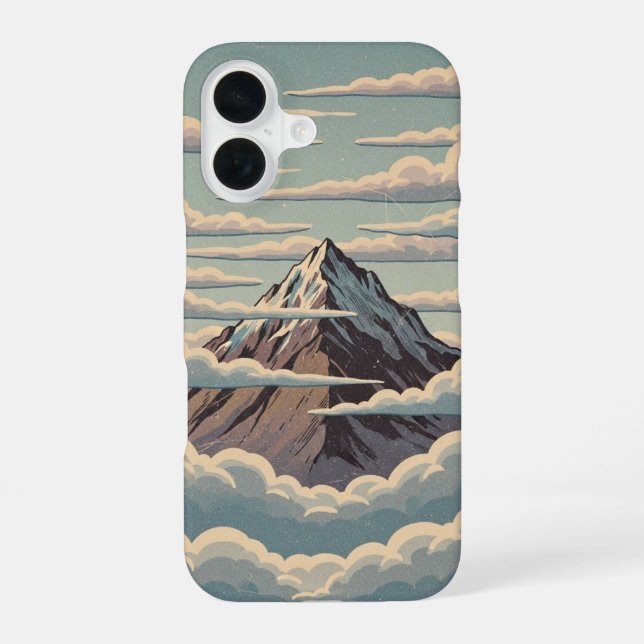 Vintage Cloud Mountain iPhone 16 Hülle (Rückseite)