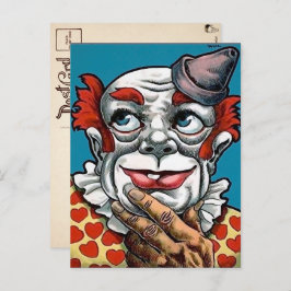 Vintage Clown Kunst, Dichtung und Musik Postkarte