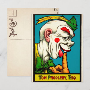 Vintage Clown-Kunstpostkarte Postkarte