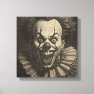Vintage Clown-Leinwand Leinwanddruck