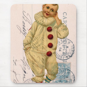 Vintage Clown-Postkarte Digitale Kunst Mousepad