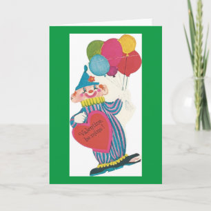 Vintage Clown Valentine Feiertagskarte