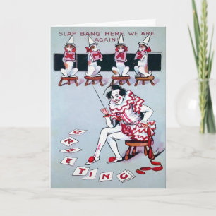 Vintage Clown Weihnachtskarte Feiertagskarte