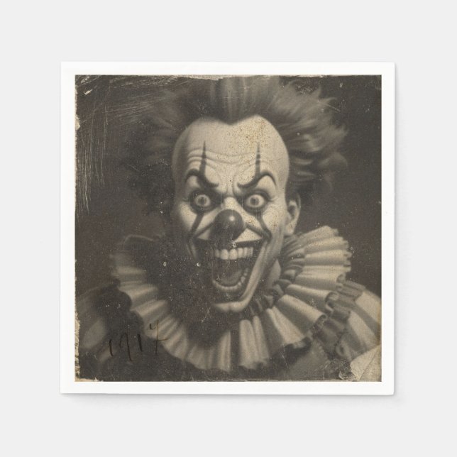 Vintage Clowncocktail-Servietten Serviette (Vorderseite)