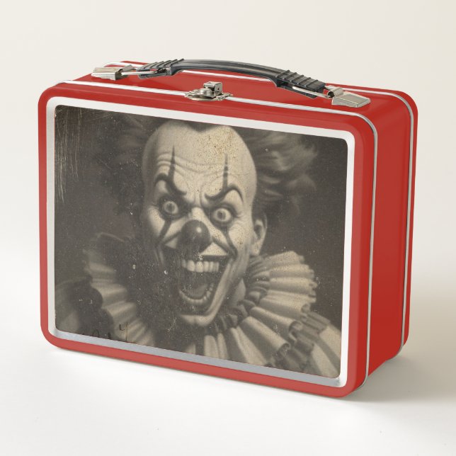 Vintage Clowndose Metall Brotdose (Vorderseite)