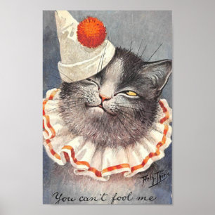 Vintage Clownkatze Poster