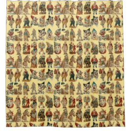 Vintage Clowns in Gelb Duschvorhang