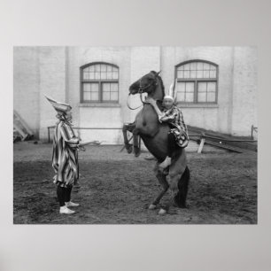 Vintage Clowns und Pferde Poster