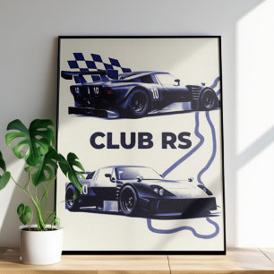 Vintage Club RS Rennwagenposter – Retro Motorsport Poster