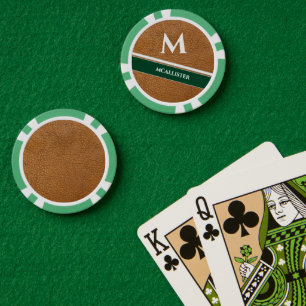 Vintage-Clubhaus-Design mit individuellem Leder-Mu Pokerchips
