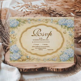 Vintage Coastal Hydrangea Quinceañera RSVP Karte