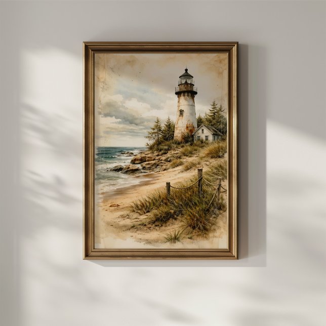 Vintage Coastal Lighthouse Poster (Von Creator hochgeladen)