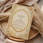 Vintage Coastal Seashell Garden Wedding Einladung<br><div class="desc">A romantic coastal wedding design inspired by classic seaside celebrations. Soft watercolor blue hydrangeas, seashells, rope details, and small nautical anchors frame an elegant scalloped label on a warm parchment background. The vintage illustration style blends botanical garden elegance with subtle nautical elements, creating a refined seaside aesthetic perfect for beach...</div>