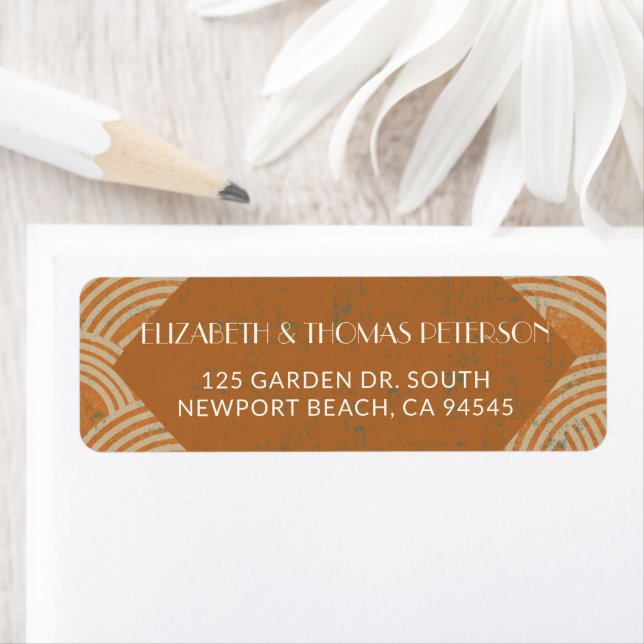 Vintage Coastal Sunset Warm Orange Deco Wedding (Insitu)