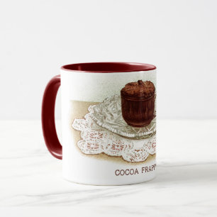 Vintage-Cocao-Heißschokolade elegant braun weiß Tasse