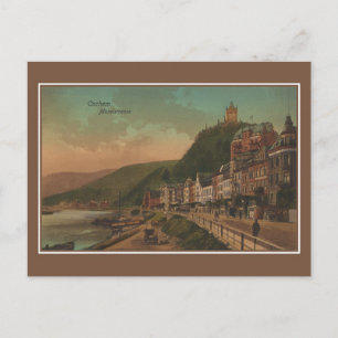 Vintage Cochem Deutschland Mosel-Promenade Postkarte