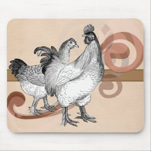 Vintage Cochin-Hühner Mousepad