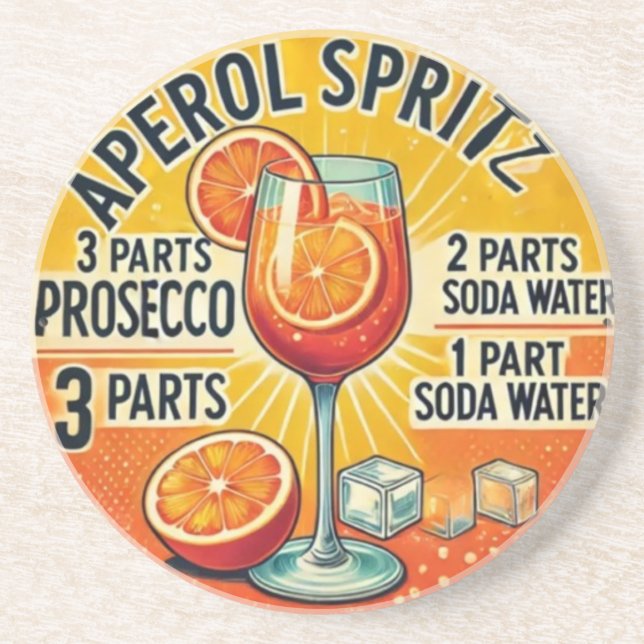 Vintage cocktail Aperol Spritz  Getränkeuntersetzer (Vorne)