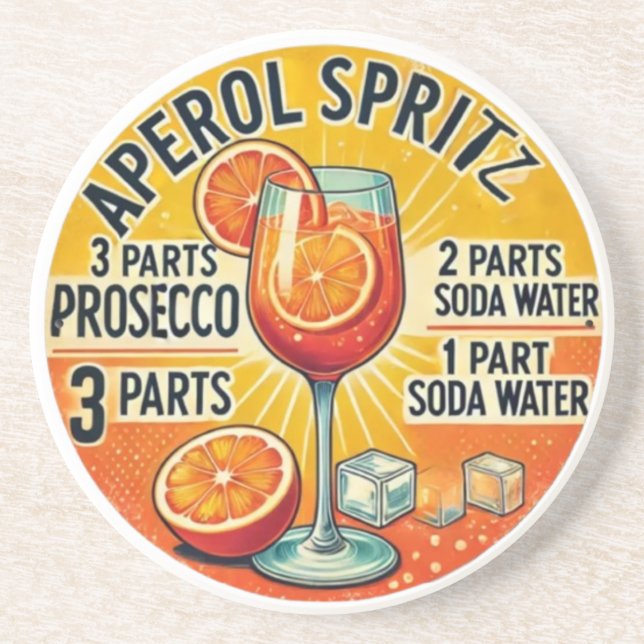 Vintage cocktail Aperol Spritz  Getränkeuntersetzer (Vorne)